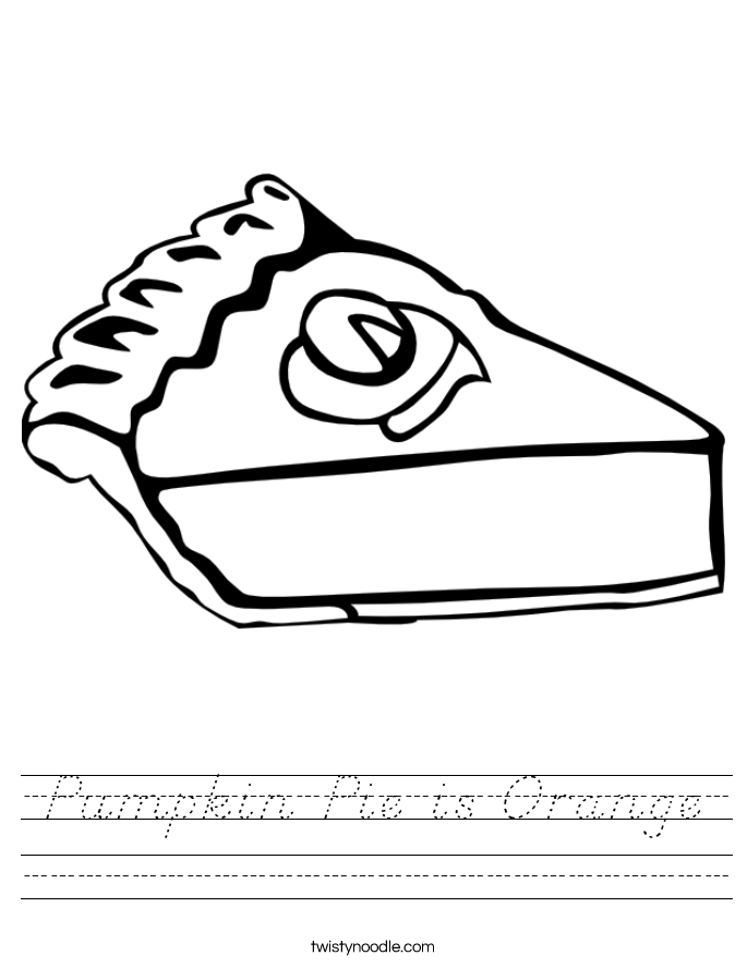 Pumpkin Pie is Orange Worksheet