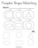 Pumpkin Shape Matching Coloring Page