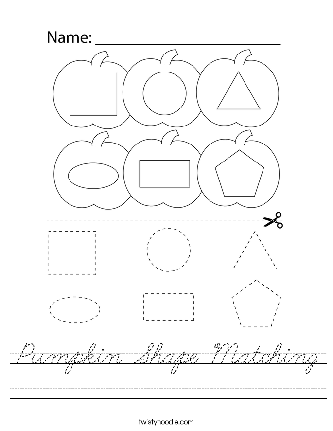 Pumpkin Shape Matching Worksheet