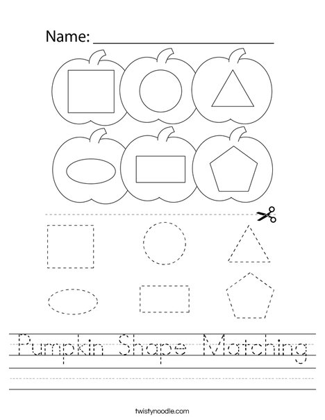 Pumpkin Shape Matching Worksheet