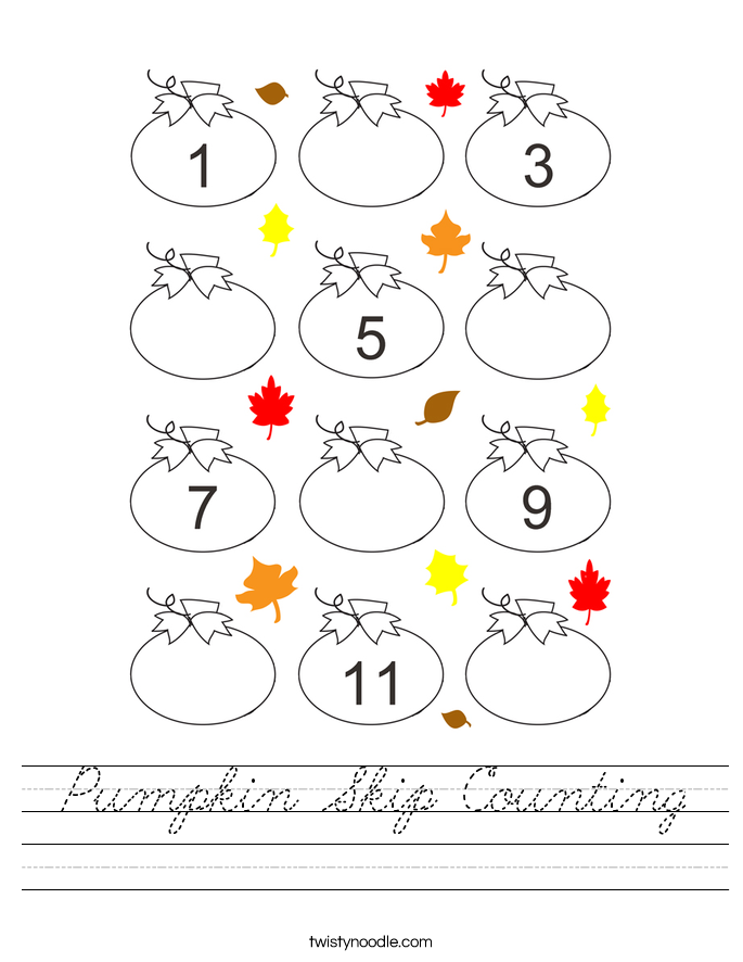 Pumpkin Skip Counting Worksheet