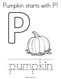 Pumpkin starts with P Coloring Page