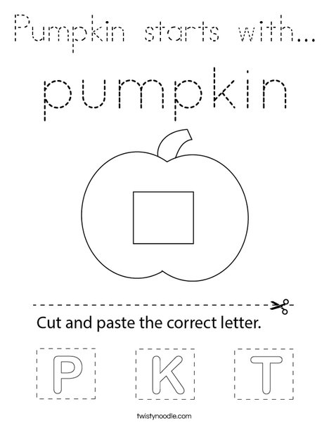 Pumpkin starts with... Coloring Page