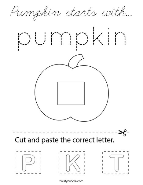 Pumpkin starts with... Coloring Page