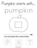 Pumpkin starts with Coloring Page