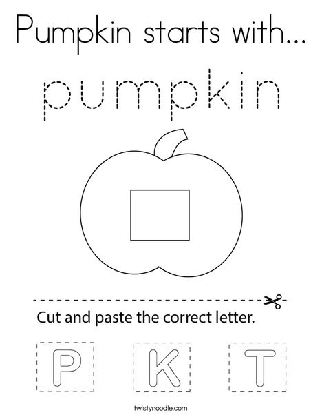 Pumpkin starts with... Coloring Page
