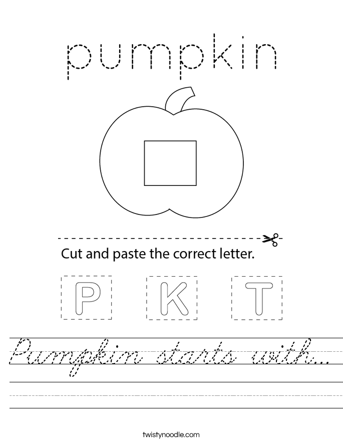 Pumpkin starts with... Worksheet