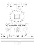 Pumpkin starts with... Worksheet