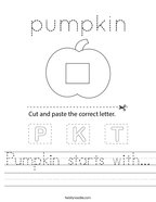 Pumpkin starts with Handwriting Sheet