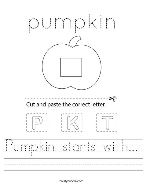 Pumpkin starts with... Worksheet