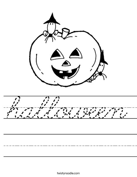 Pumpkin with Mice Worksheet