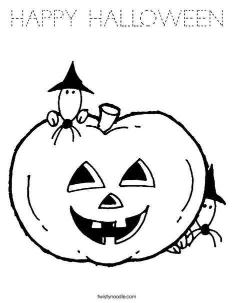 Pumpkin with Mice Coloring Page