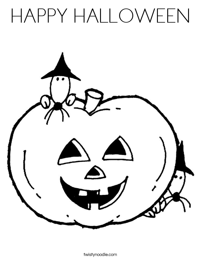 HAPPY HALLOWEEN Coloring Page