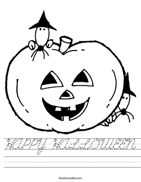 Pumpkin with Mice Worksheet