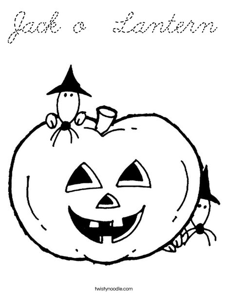 Pumpkin with Mice Coloring Page