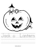 Jack o  Lantern Worksheet