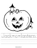 Jack-o-lantern Worksheet