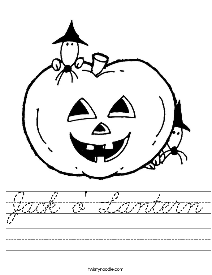 Jack o' Lantern Worksheet