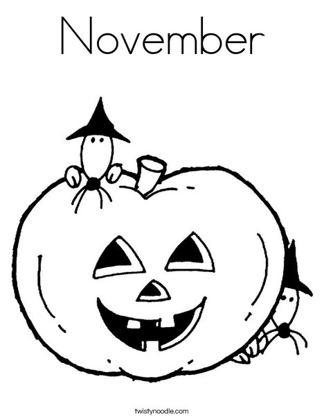 Pumpkin with Mice Coloring Page