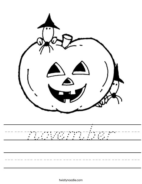 Pumpkin with Mice Worksheet