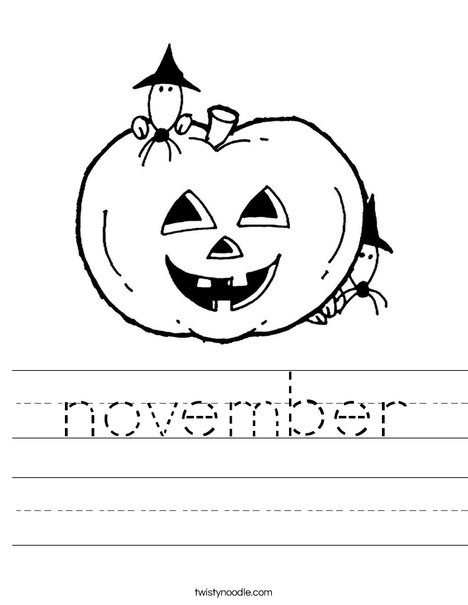 Pumpkin with Mice Worksheet