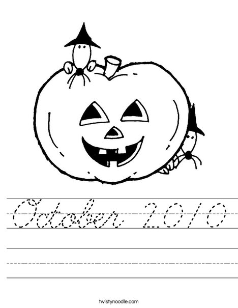 Pumpkin with Mice Worksheet