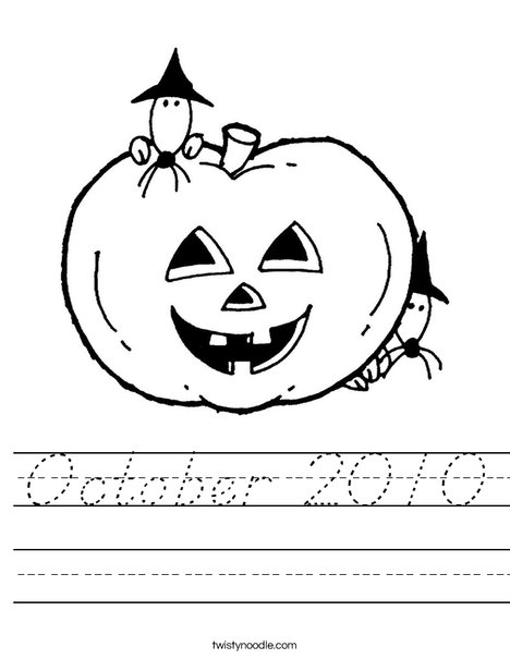 Pumpkin with Mice Worksheet