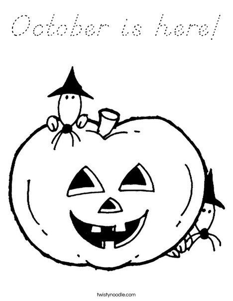 Pumpkin with Mice Coloring Page