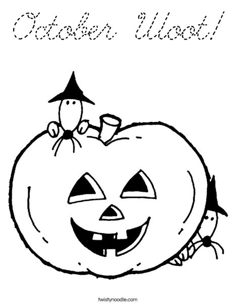 Pumpkin with Mice Coloring Page