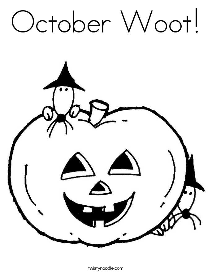 October Woot! Coloring Page