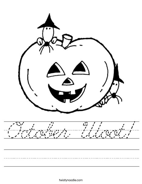 Pumpkin with Mice Worksheet