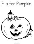 P is for Pumpkin. Coloring Page