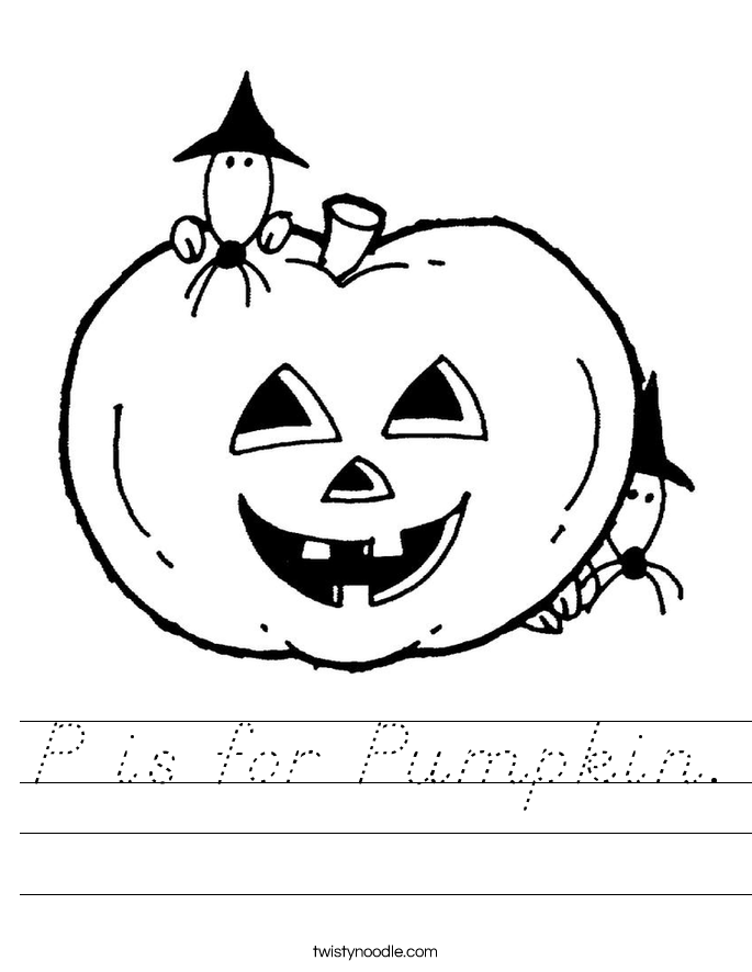 P is for Pumpkin. Worksheet