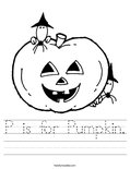 P is for Pumpkin. Worksheet