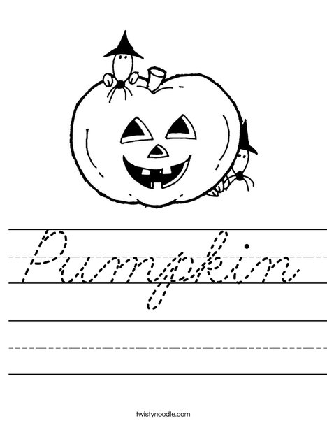 Pumpkin with Mice Worksheet