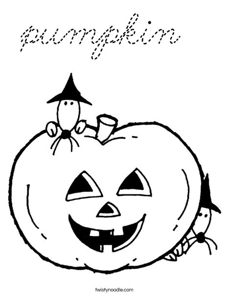 Pumpkin with Mice Coloring Page
