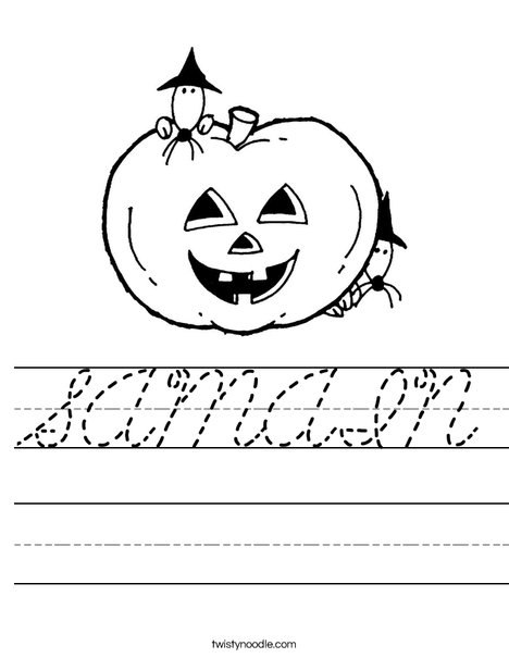 Pumpkin with Mice Worksheet