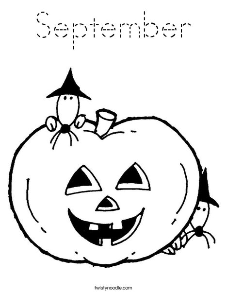 Pumpkin with Mice Coloring Page