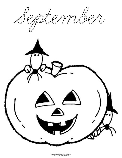 Pumpkin with Mice Coloring Page