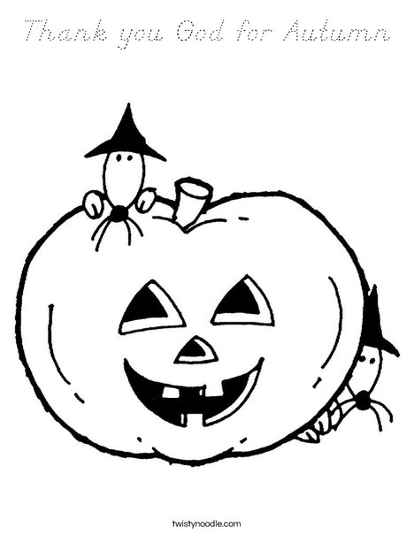 Pumpkin with Mice Coloring Page