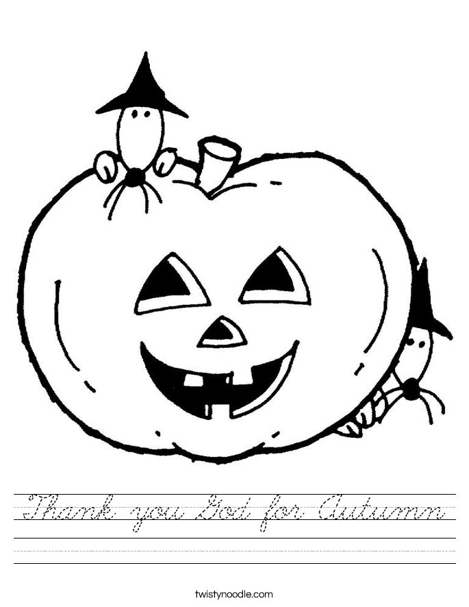 Thank you God for Autumn Worksheet