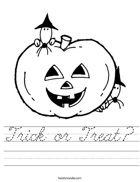 Pumpkin with Mice Worksheet
