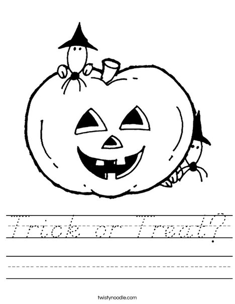 Pumpkin with Mice Worksheet