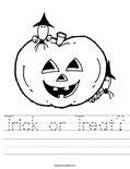 Trick or Treat? Worksheet