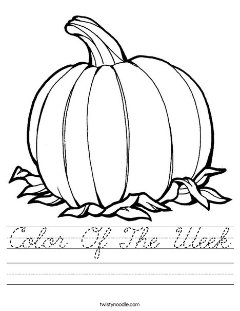 Pumpkin Worksheet