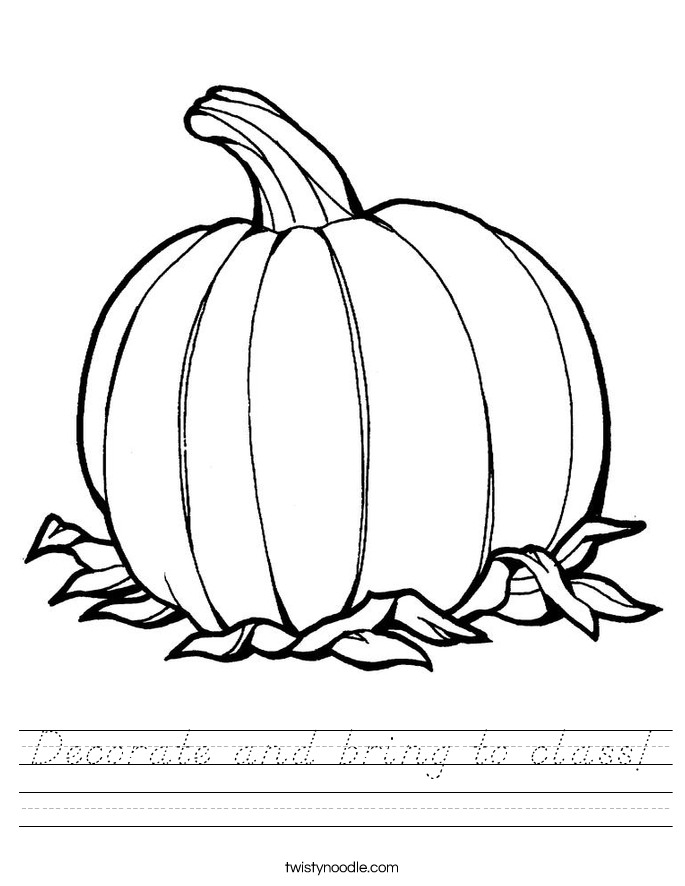 Decorate and bring to class! Worksheet