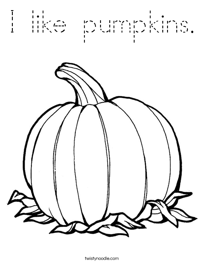 I like pumpkins. Coloring Page