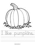 I like pumpkins. Worksheet