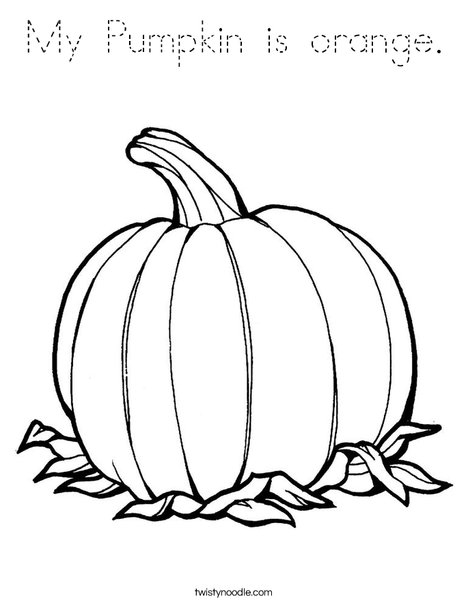 My Pumpkin is orange Coloring Page - Tracing - Twisty Noodle