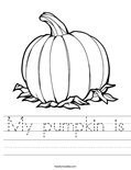 My pumpkin is Worksheet